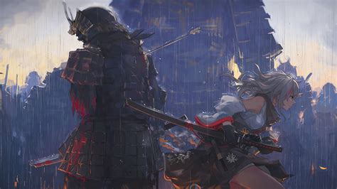 Samurai, Fighting, Anime, Girl, 4K, 3840x2160, #2 Wallpaper PC Desktop