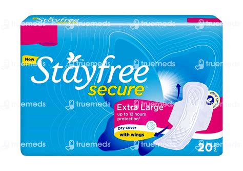 Stayfree Secure With Wings Xl 20 Sanitary Pad - Uses, Side Effects ...