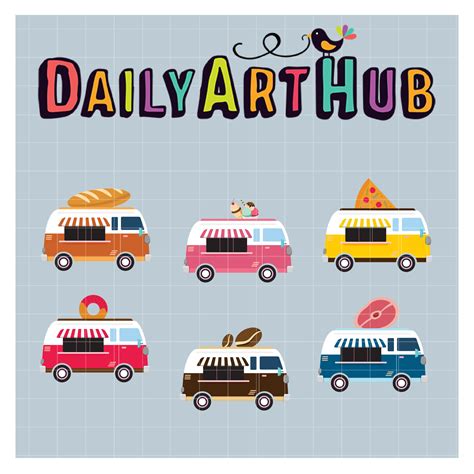 Food Trucks Clip Art Set – Daily Art Hub // Graphics, Alphabets & SVG