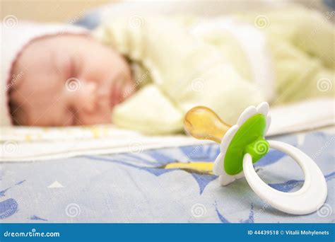 Sleeping Baby and Pacifier Close. Stock Photo - Image of cute, sideways ...