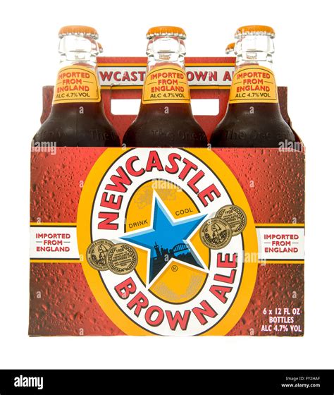 Winneconne, WI -28 Oct 2015: Six pack of Newcastle brown ale beer Stock ...