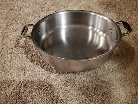 ALL CLAD 3 QT SAUTE PAN D3 Stainless 3-ply Cookware 11"No Handle - WHT ...