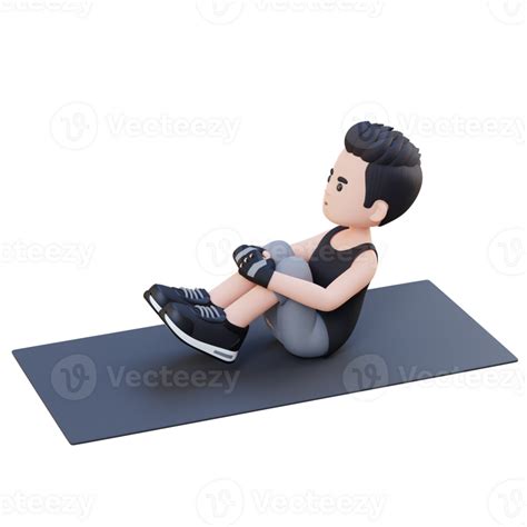 perfeito abdômen 3d desportivo masculino personagem domínio rã triturar ...