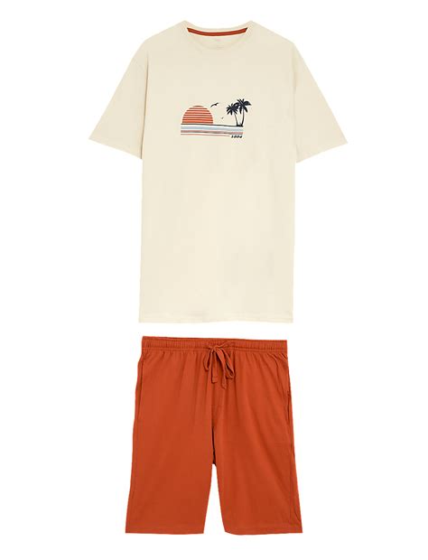 Buy Pure Cotton Sunset Graphic Pyjama Set at Marks & Spencer