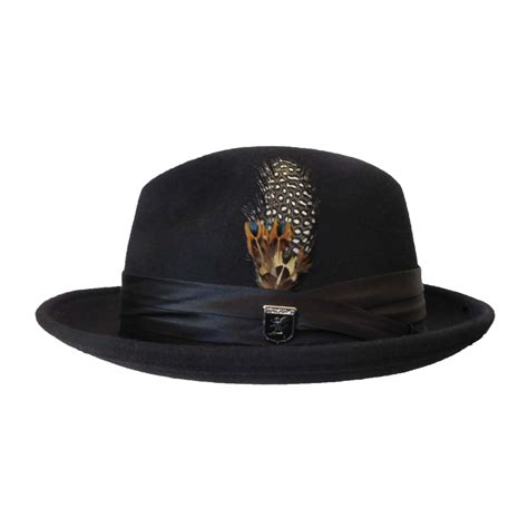 Stacy Adams Snap Brim Fedora Hat - Black up to XXL — SetarTrading Hats