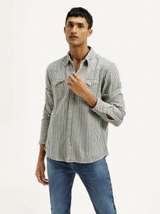 LEVI'S Men Striped Casual White Shirt - Buy LEVI'S Men Striped Casual ...