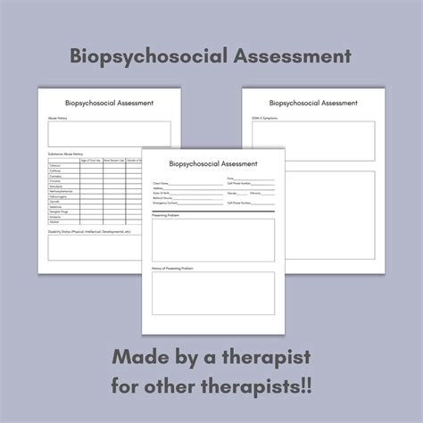 Biopsychosocial Assessment Template PDF, Fillable, Therapy Diagnostic ...