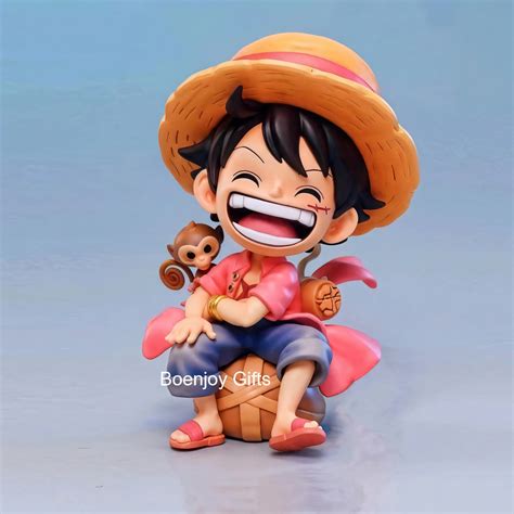 Buy One Piece Monkey D. Luffy Smiling face Sitting Action Figure Toys ...