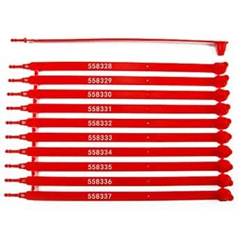 Leadseals(R) 100 Red Plastic Seals Truck Trailer Seals Numbered ...