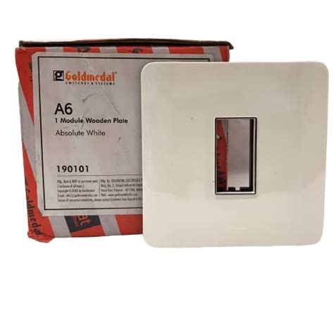 Fajar A6 1 Modular Wooden Plate,Absolute White Electrical Switch Plate ...