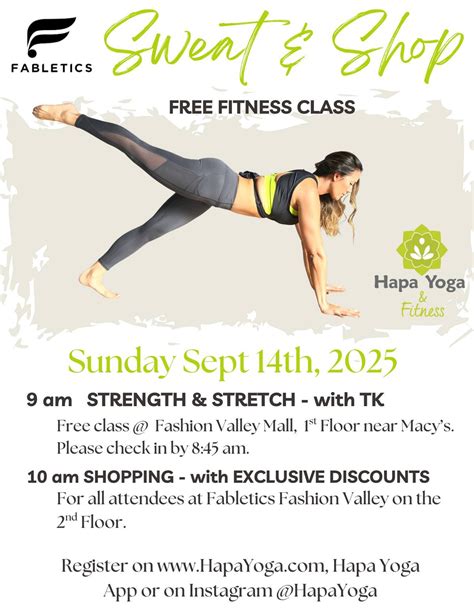 FREE Fabletics Sweat and Shop, Fabletics San Diego, 14 September 2025 ...