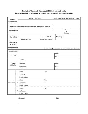 Fillable Online kier kyoto-u ac Application Form PDF - Kyoto University ...