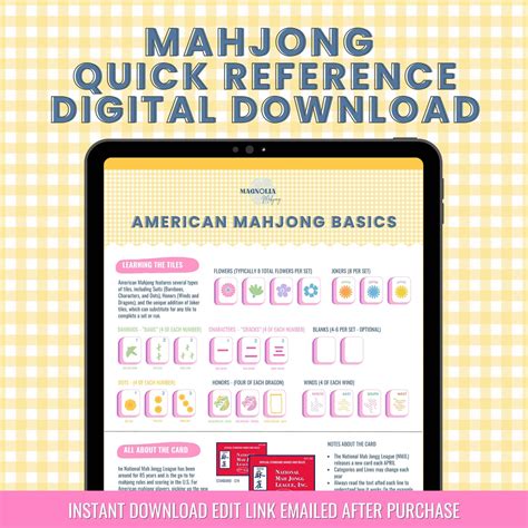 Quick Visual Reference Guide to American Mahjong for Beginners: How to Play, Tiles, Strategies ...
