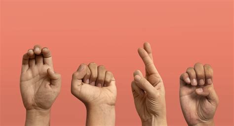 Sign language with hands in studio | Premium Photo