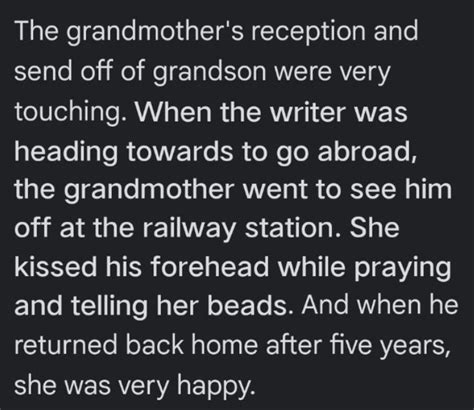 the grandmother's reception and send-off of her grandson were very ...