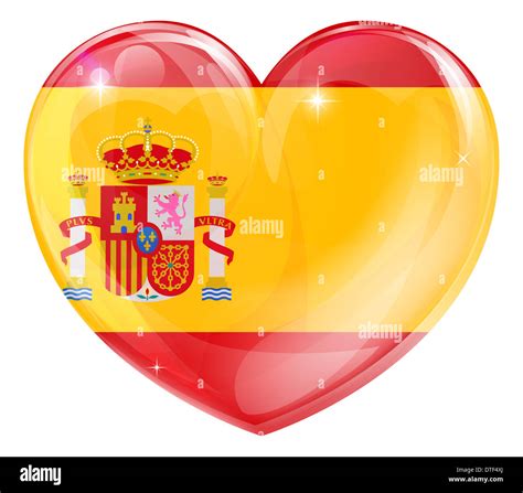 Spain flag love heart concept with the Spanish flag in a heart shape ...
