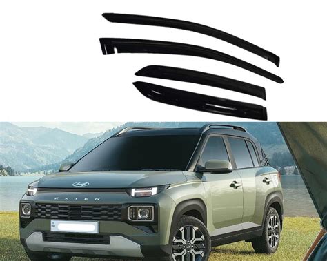 Kunj Autotech Door Visor Wind Rain Deflector Black Compatible for Exter ...