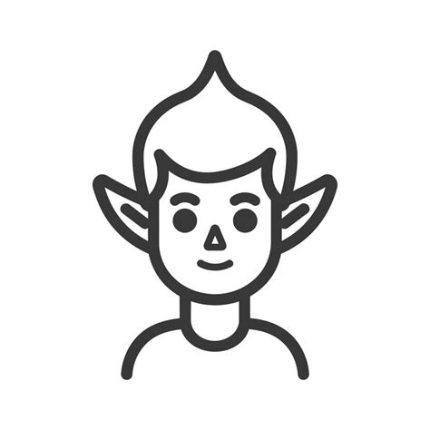 A arte minimalista de linha de elfo ícone símbolo de logotipo | vetor ...