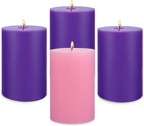 Amazon.com: MTLEE 5 Pcs Christmas Advent Pillar Candle 3x6 Inch Candle ...