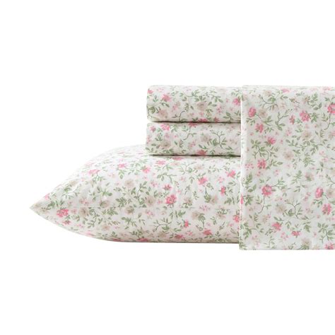 Amazon.com: Laura Ashley - Queen Sheet Set, Super Soft Cotton Percale Bedding Set with Matching ...