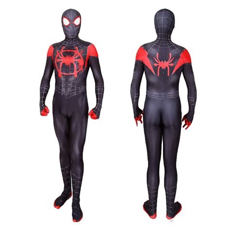 Buy Spiderman Costume Into The Spider Verse Miles Morales Halloween ...