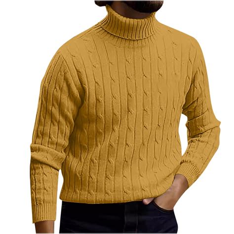 Customer reviews for Men's Chunky Knit Turtleneck Sweater Casual Soft ...