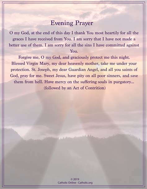 Evening Prayer Catholic Online at Nicholas Packard blog