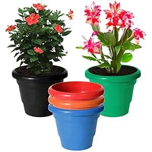 Kuber Industries Solid 2 Layered Plastic Flower Pot|Gamla|Flower Pots ...