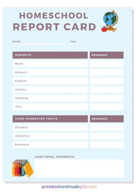 Free Homeschool Printable Report Cards