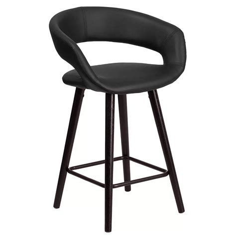 Merrick Lane Plath 24 Inch Cappuccino Ultramodern Bar Counter Stool ...