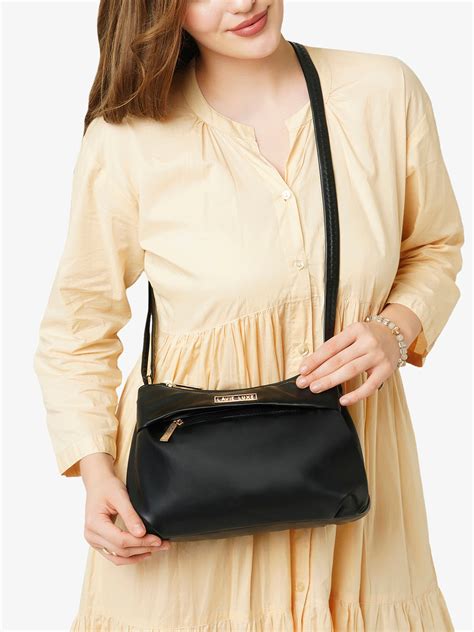 Lavie Luxe Rose Black Medium Women's 3 Compartment sling – Lavie World