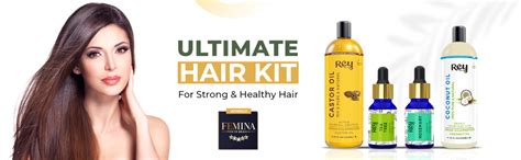 Buy Rey Naturals hair oils combo/hair care kit (Castor oil + Coconut ...
