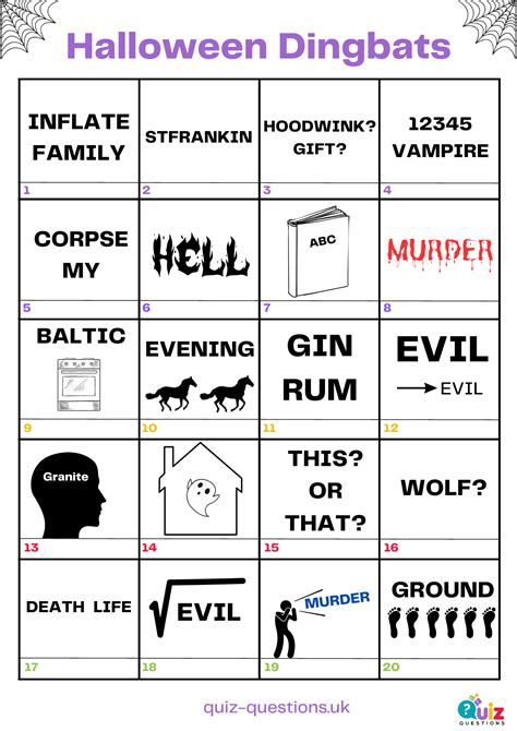 Halloween Dingbats | Halloween quizzes, Word puzzles brain teasers ...