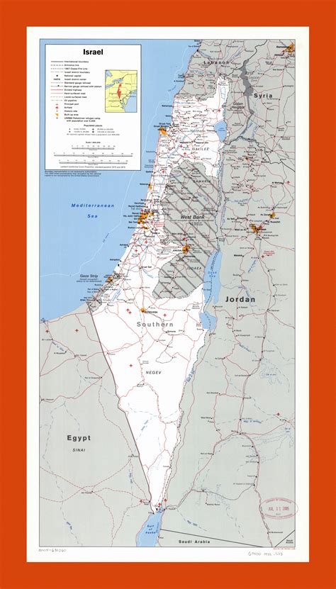Political and administrative map of Israel - 1988 | Maps of Israel ...