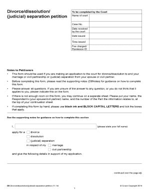 Fillable Online Petition form (D8) - Justice.gov.uk - Ministry of ...