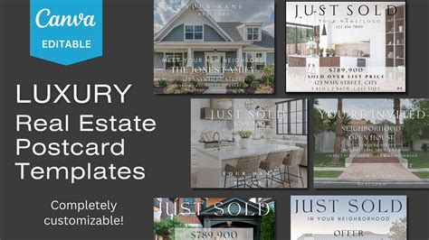 Luxury Real Estate Postcard Templates - Canva Editable (digital ...