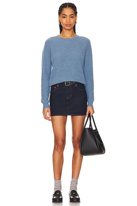 Guest In Residence Light Rib Crew Sweater in Denim Blue | REVOLVE