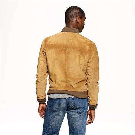 J.crew Suede Bomber Jacket in Brown for Men | Lyst