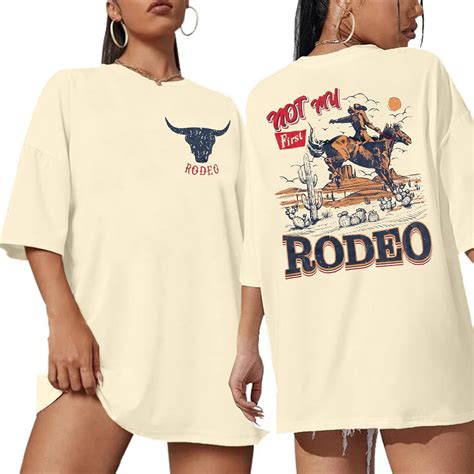 Rodeo Shirts Women Cowgirl Outfits: Not My First Rodeo Western T Shirts ...