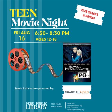 Teen Movie Night – Peru Public Library, Peru, Illinois