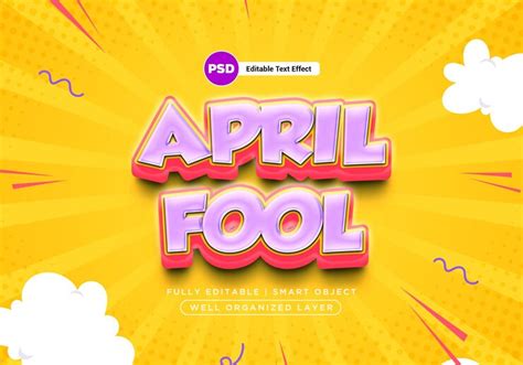 Cartoon april fools day editable text effect | Premium PSD