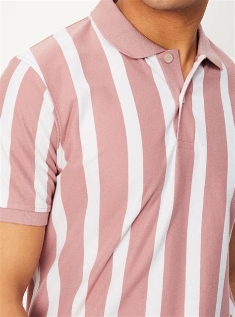 Buy Men Striped Slim Fit Polo T-shirt Online at just Rs. 699.0 ...