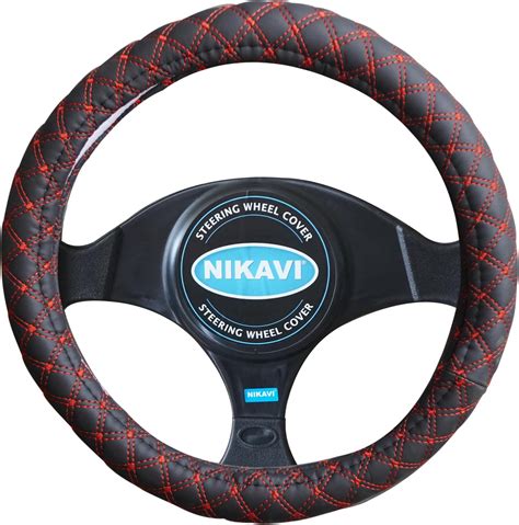 NIKAVI Line Steering Wheel Cover (Medium O-Type)(Redline) : Amazon.in ...