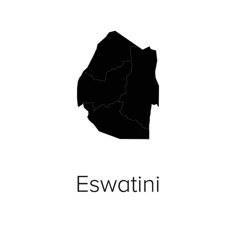Eswatini Map Illustration - Silhouette, Outline, Eswatini Travel and Tourism Map 47105061 Vector ...