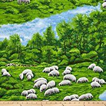 1 Yard - In the Meadow Sheep Allover 100% Cotton Fabric - Officially ...