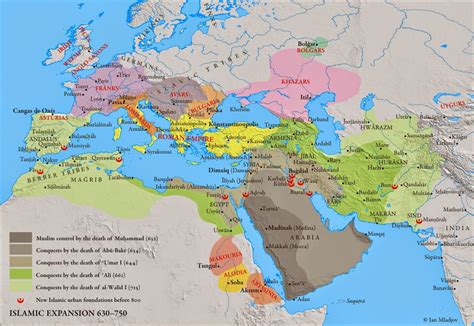 Expansion of Islam, 630-750CE
