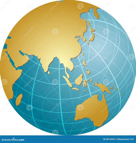Map Of Asia On Globe Stock Images - Image: 6012434