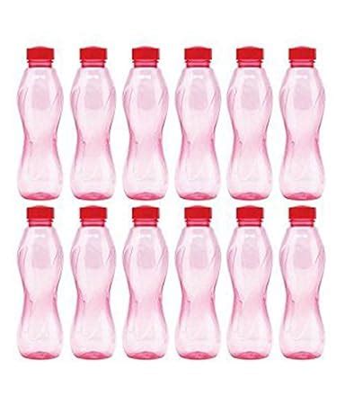 MILTON Plastic Water Bottle, 1L, Set of 12, Red : Amazon.in: Home & Kitchen