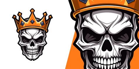 Skull king with crown dynamic logo mascot for competitive sport and ...