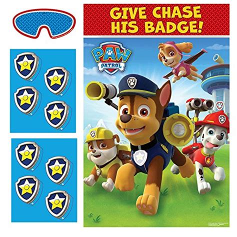 Buy Nickelodeon Paw Patrol "Give Chase His Badge" Pin the Tail on the ...